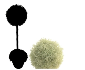 arbol de alga crema 1+1/2 bolas - 120cm